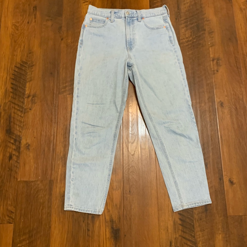 GAP High Rise Mom Jeans - Light Blue 37 inches long